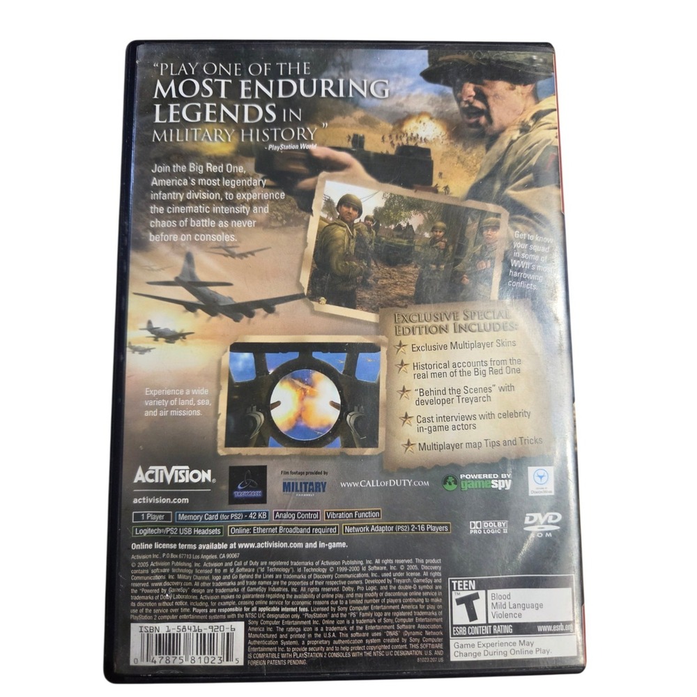 Call of Duty 2 Big Red One PlayStation 2 Game PS2 Complete w/ Manual CIB Special - Picture 4 of 4